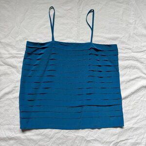 Royal Silk 100% Silk blue tank with spaghetti straps EUC, size S